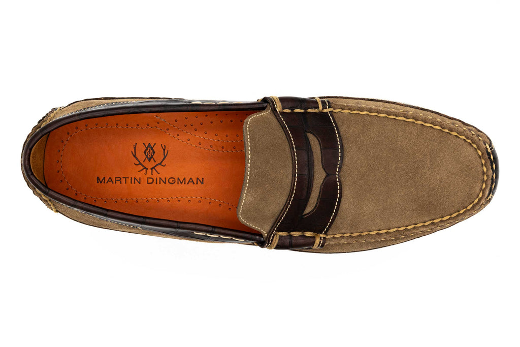 Monte Carlo Suede Penny Loafers - Earth