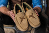 Cozy Country Suede Leather Venetian Slipper - Khaki