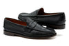 Jacob American Deerskin Penny Loafers - Black