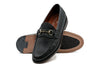 Jacob American Deerskin Horse Bit Loafers - Black