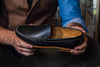 Country Club Glove Leather Venetian Loafers - Black