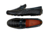 Monte Carlo Alligator Grain Leather Horse Bit Driving Loafers - Midnight