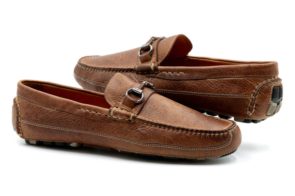 Monte Carlo Saddle Leather Driving Loafers - Havana