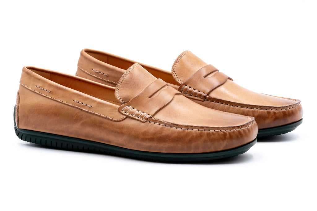 Bermuda Saddle Leather Penny Loafers - Saddle Tan | Martin  display picture 1