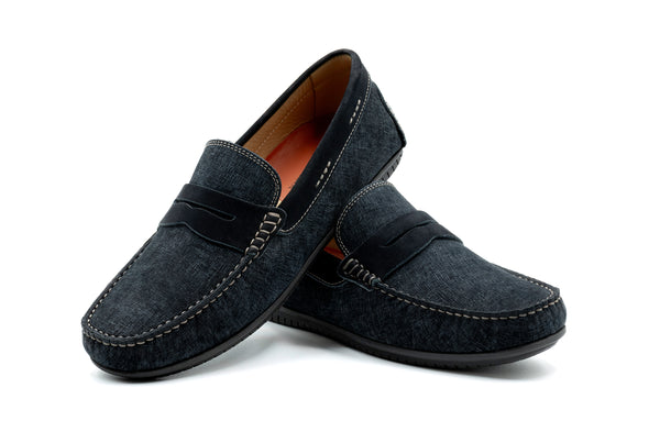 Bermuda Nubuck Penny Loafer - Navy