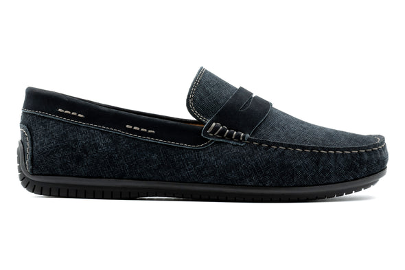 Bermuda Nubuck Penny Loafer - Navy