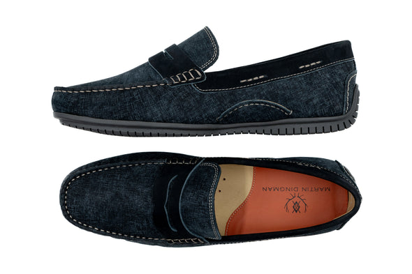 Bermuda Nubuck Penny Loafer - Navy
