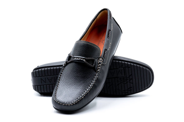 Bermuda Glove Leather Braided Bit Loafers - Black