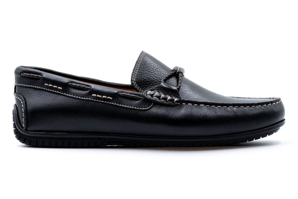 Bermuda Glove Leather Braided Bit Loafers - Black