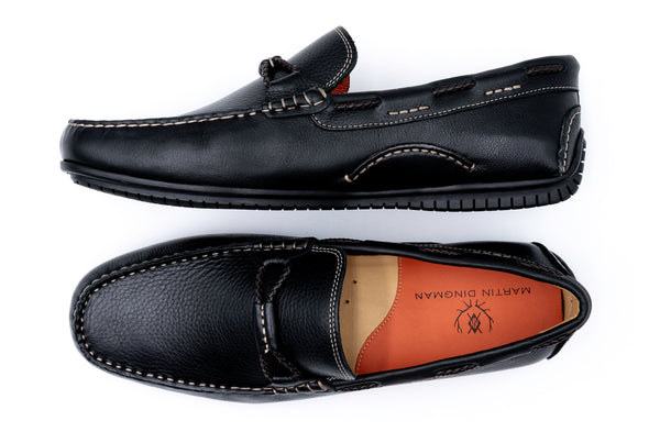 Bermuda Glove Leather Braided Bit Loafers - Black