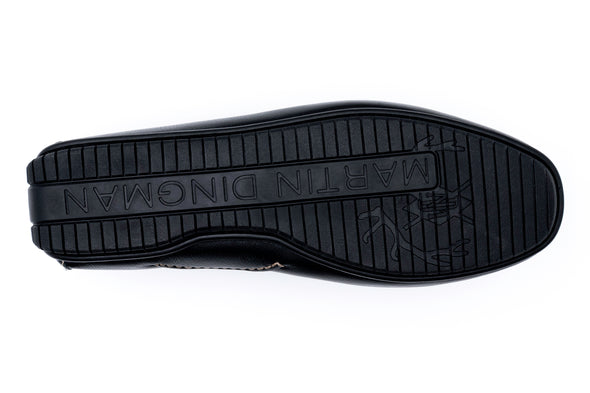Bermuda Glove Leather Braided Bit Loafers - Black