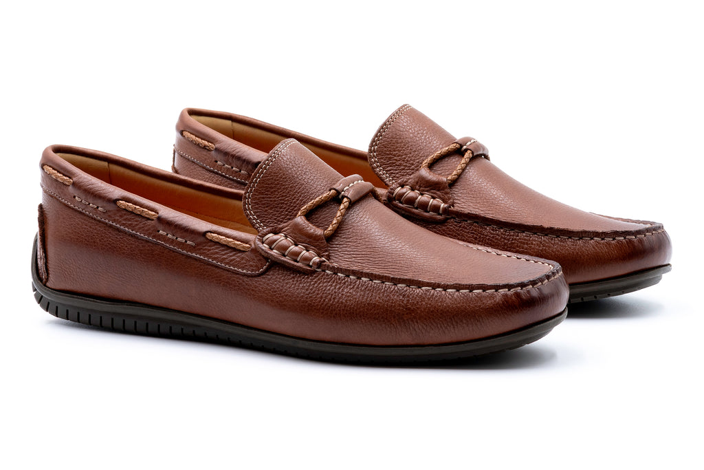 Bermuda Glove Leather Braided Bit Loafers - Havana | Martin Dingman