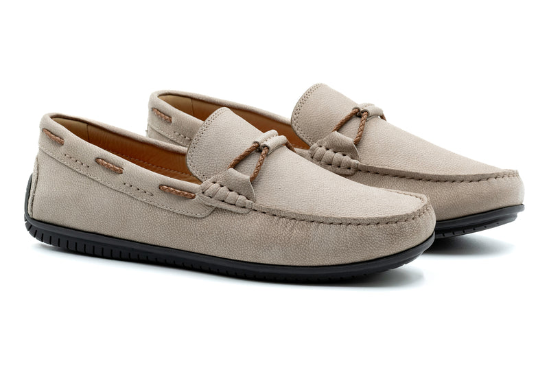 Bermuda Nubuck Braided Loafers - Putty