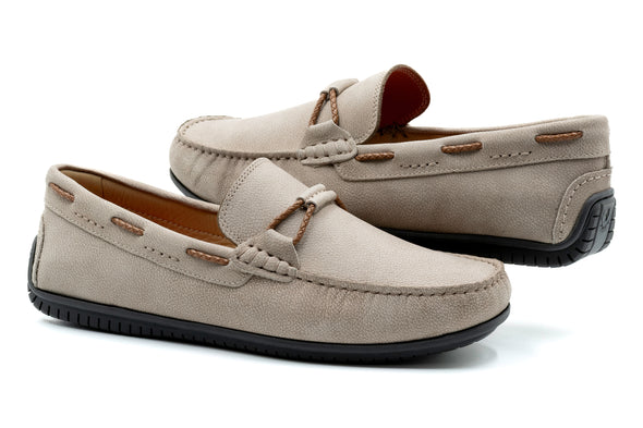 Bermuda Nubuck Braided Loafers - Putty