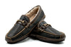 Cozy Country Deerskin Leather Horse Bit Slipper - Black