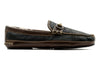 Cozy Country Deerskin Leather Horse Bit Slipper - Black