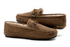 Cozy Country Bison Leather Bow Tie Slipper - Burnt Pecan