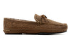 Cozy Country Bison Leather Bow Tie Slipper - Burnt Pecan
