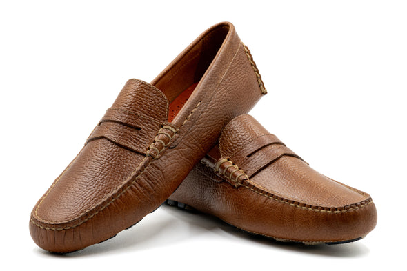 Monte Carlo Water Buffalo Penny Driving Loafers - Oak