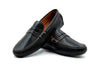 Monte Carlo Tumbled Glove Leather Penny Driving Loafers - Black