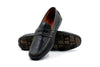 Monte Carlo Tumbled Glove Leather Penny Driving Loafers - Black