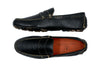 Monte Carlo Tumbled Glove Leather Penny Driving Loafers - Black