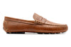 Monte Carlo Water Buffalo Pebble Grain Penny Loafers - Saddle Tan