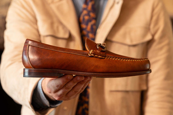 Old Row Oiled Saddle Leather Horse Bit Loafers - Cigar