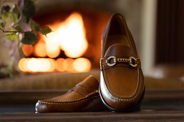Old Row Oiled Saddle Leather Horse Bit Loafers - Cigar