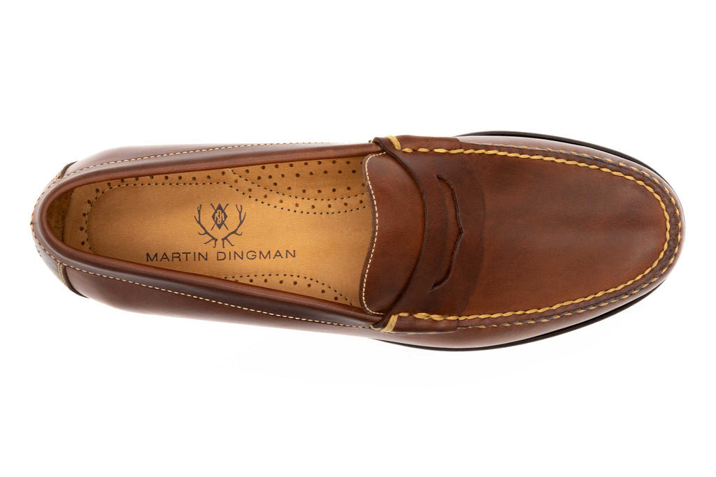 Old Row Oiled Saddle Leather Penny Loafers - Cigar