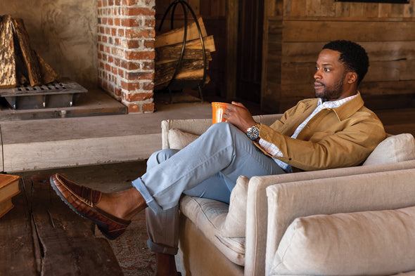 Bill Alligator Grain Penny Loafers - Chestnut