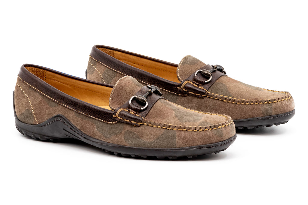 Bill Suede Horse Bit Loafers - Camo | Martin Dingman