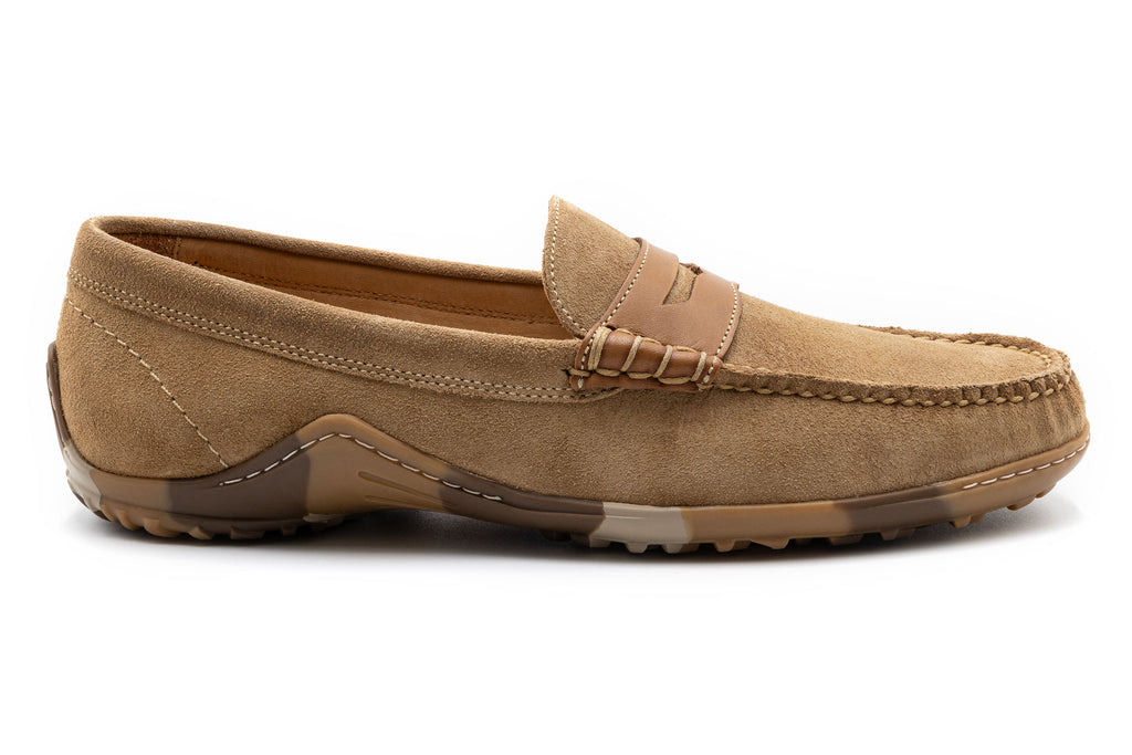 Bill Suede Penny Loafers - Khaki