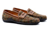 Bill Harris Tweed Penny Loafers - Green Plaid