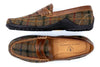 Bill Harris Tweed Penny Loafers - Green Plaid
