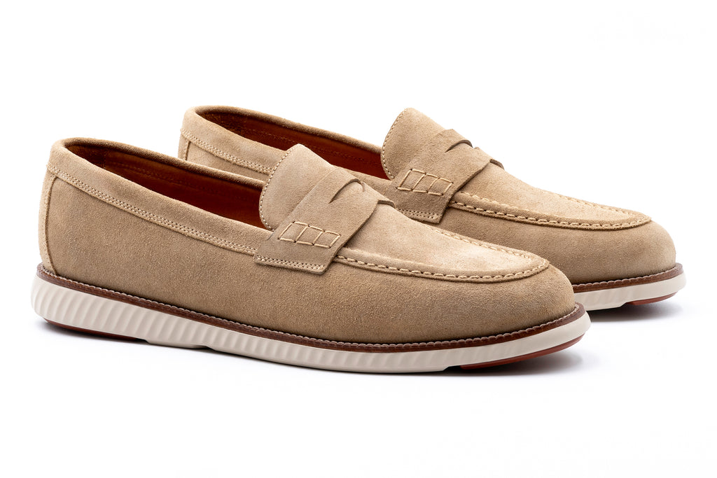 Countryaire Suede Penny Loafers - Khaki