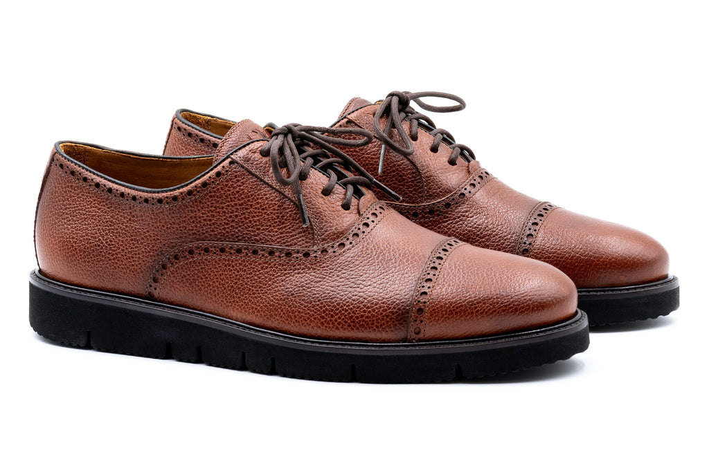 Charleston Pebble Grain Cap Toe - Oak