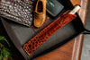 Signature Alligator Grain Leather Pen Sheath - Brown