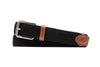 Newport Woven Italian Rayon Elastic Belt - Black