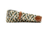 Como Braided Italian Linen and Elastic Belt - Palm