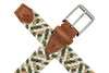 Como Braided Italian Linen and Elastic Belt - Palm