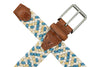 Como Braided Italian Linen and Elastic Belt - Blue Lagoon