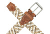 Como Braided Italian Linen and Elastic Belt - Coconut