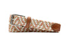 Como Braided Italian Linen and Elastic Belt - Strawberry