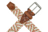 Como Braided Italian Linen and Elastic Belt - Strawberry