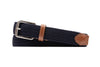 Newport Woven Italian Rayon Elastic Belt - Navy