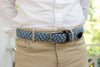 Newport Woven Italian Rayon Elastic Belt - Navy Multi