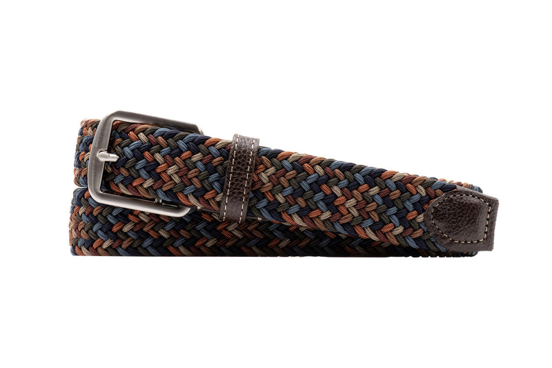 Newport Woven Italian Rayon Elastic Belt - Autumn Multi