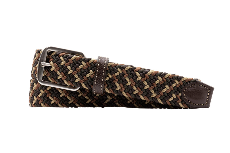 Newport Woven Italian Rayon Elastic Belt - Spruce Multi