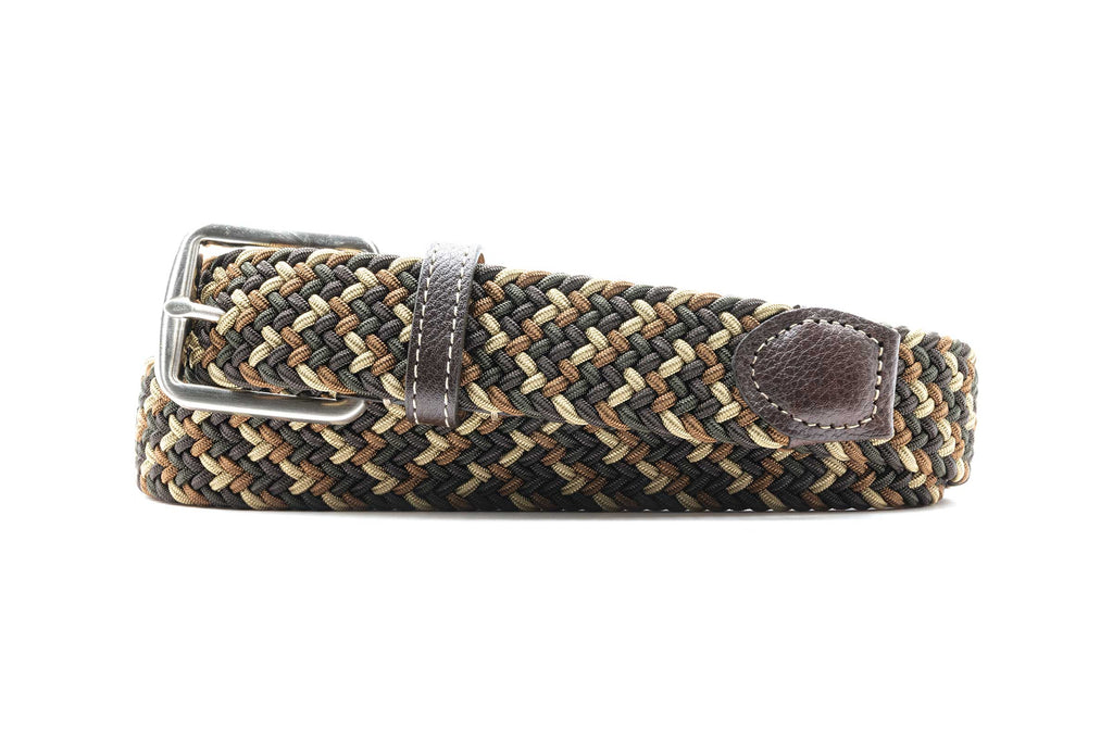 Newport Woven Italian Rayon Elastic Belt - Spruce Multi